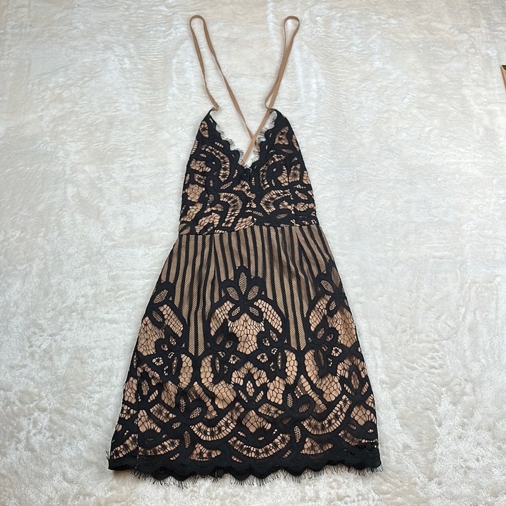 Tobi Black and Tan Backless Sundress